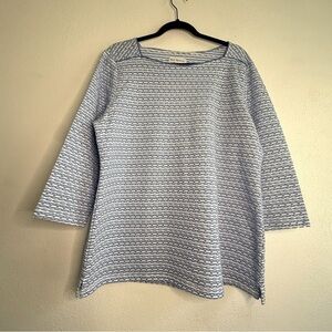 Kim Rogers Blue & White Striped Tunic Top. Long sleeves. Sz XL.